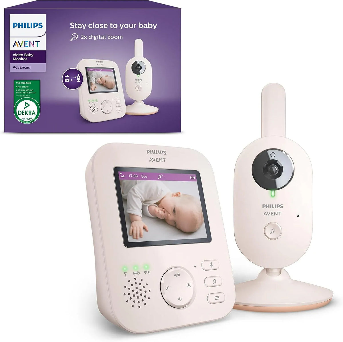 Philips SCD881/26 Babyphone, caméra, moniteur vidéo pour bébé, dalle IPS