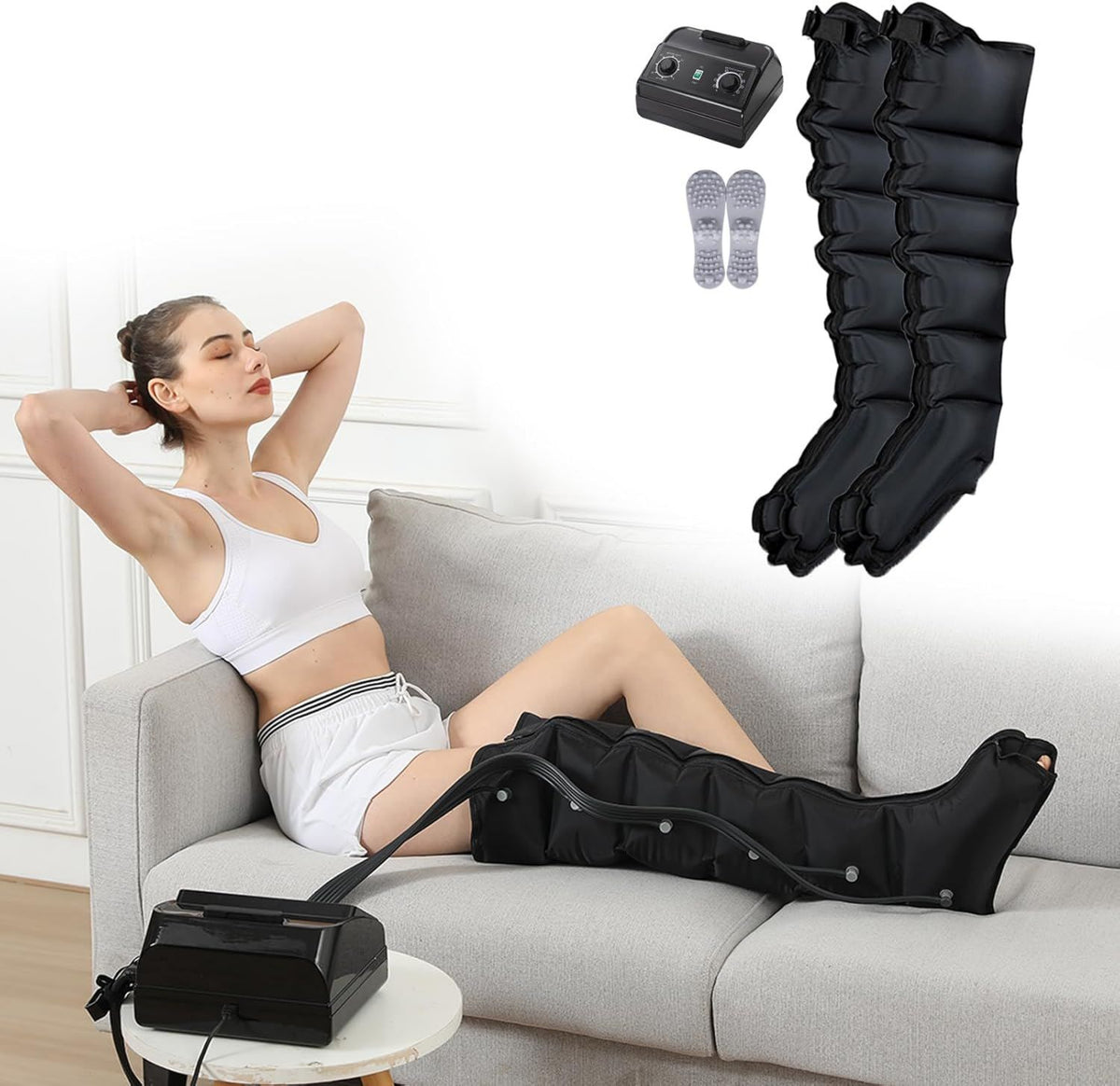 Appareil de massage - massage par compression d'air, pour pieds et jambes