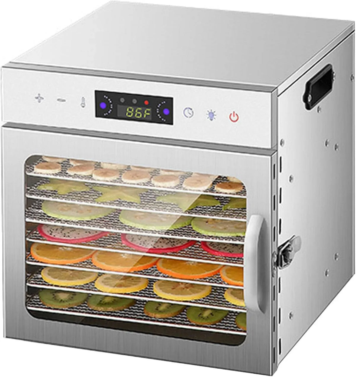 8-Tier Snacks Secs, pour Viande Séchée, pour Déshydrateur Alimentaire Professionnel, Température Réglable De 30 À 90 °C Et Éclairage Intégré, Fruits