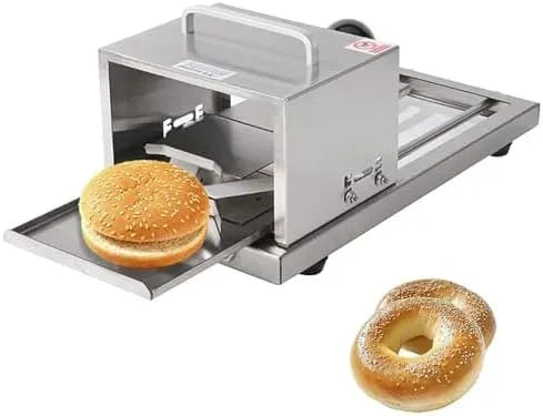 Trancheuse manuelle pour bagel et pain équipé de taille d'alimentation maximale de 12 x 15 cm, 4 paramètres d'épaisseur prédéfinis pour trancher