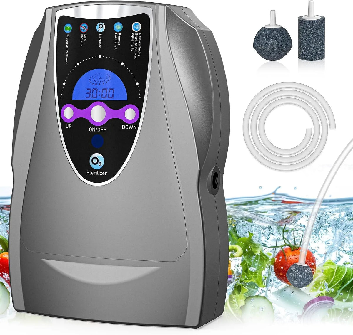 Machine à ozone, gris, pour air, appareil, Machine à ozone multifonction 1000 mg/h pour air