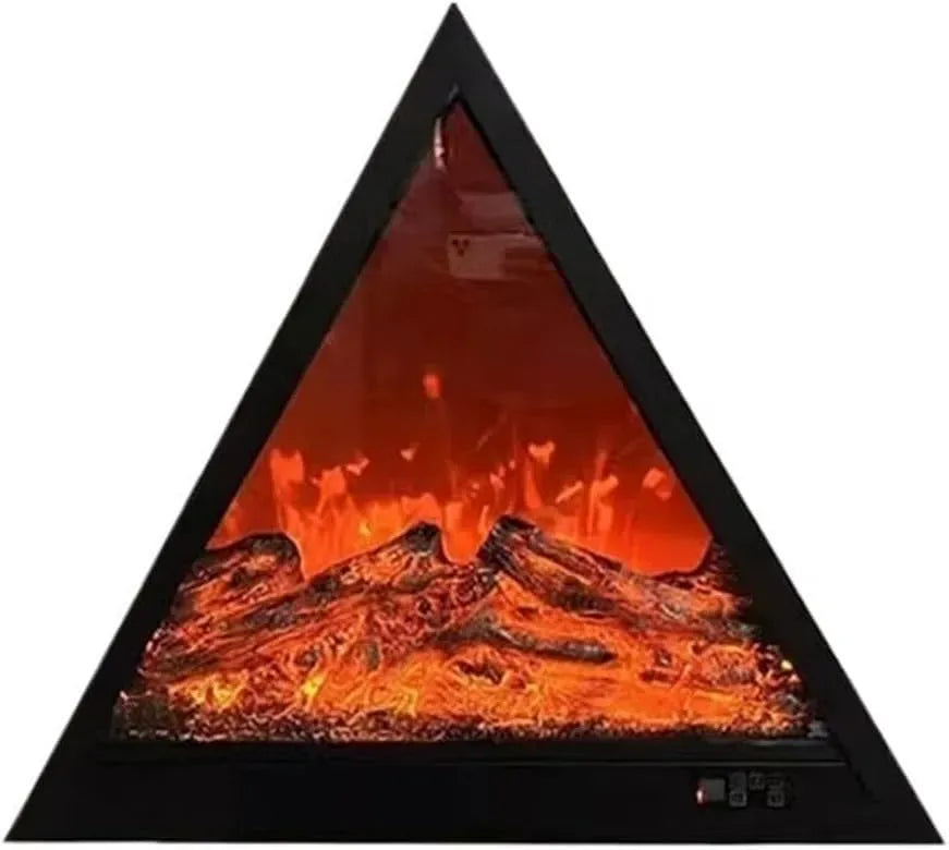 Cheminée électrique encastrable Triangulaire Murale décorative équipé de Simulation de Flamme LED Cheminées décoratives, Petit