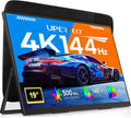 Smart TV DCI-P3 500Nits, 19 pouces, 3840 × 2160, 144 Hz, téléviseur, 4K UHD, QLED, HDR, portable, Écran de Voyage pour Laptop, avec Béquille Intégrée